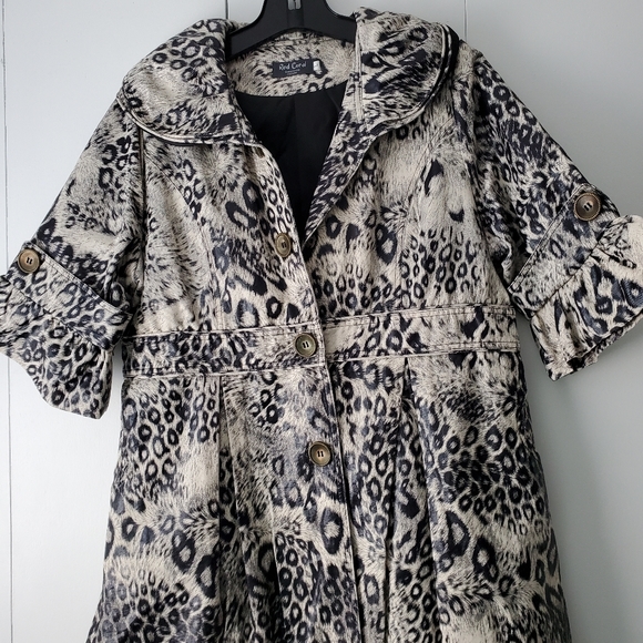 Jacket Red Coral Animal Print Large - Picture 1 of 2